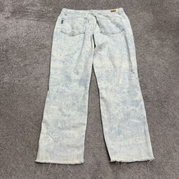Paige Hoxton Ankle Peg Acid Wash Skinny Denim Jeans Womens 30 Raw Hem Casual - Picture 1 of 16